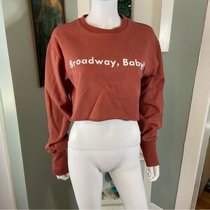 Broadway Baby Nashville Tennessee Cropped Sweatshirt Small S Rust Souvenir